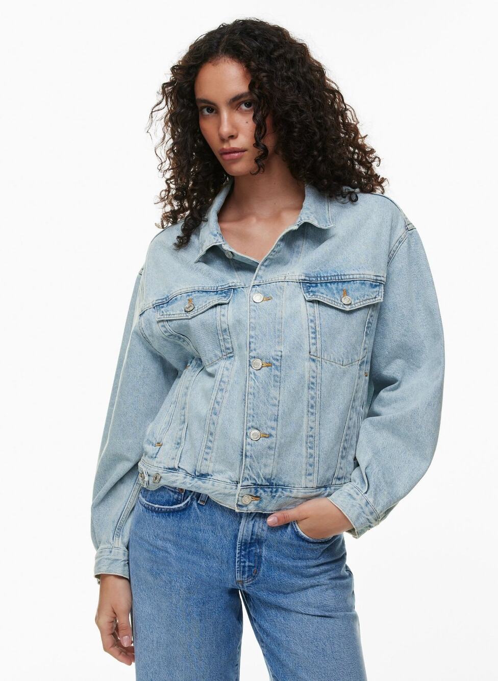 AGOLDE Charli Oversized Denim Jacket Light Blue XS